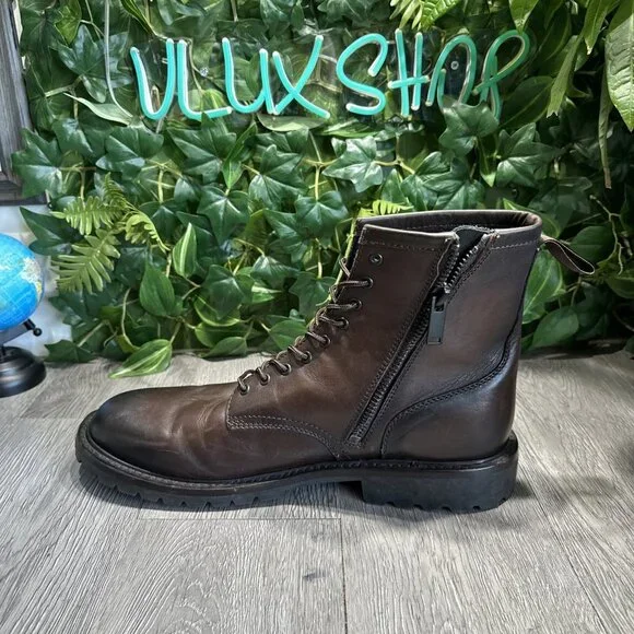 Thursday Boot Company Stomper Zip-Up Boot Brown Leather Mens 15 READ Boots